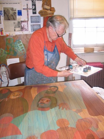 Robert Aldern in his studio